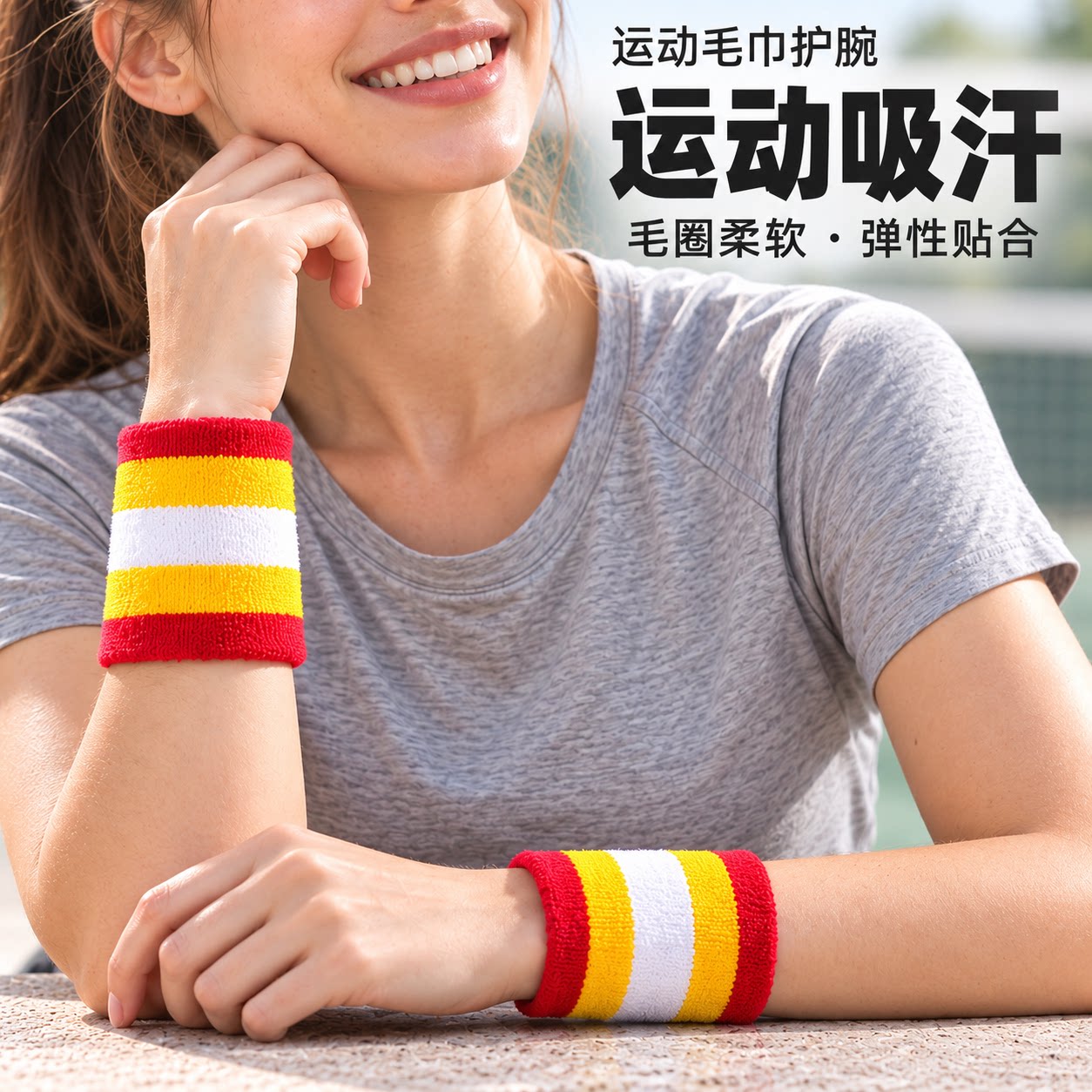 毛巾护腕吸汗透气适合跑步与健身