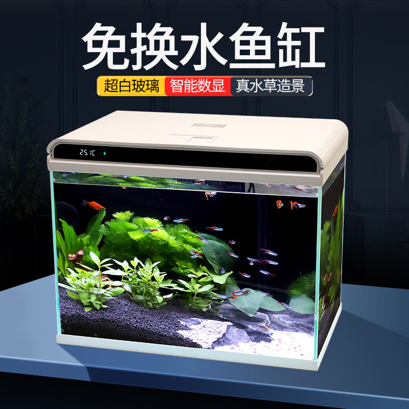 森森2023新款智能生态鱼缸 客厅小型自循环一体桌面水族箱免换水
