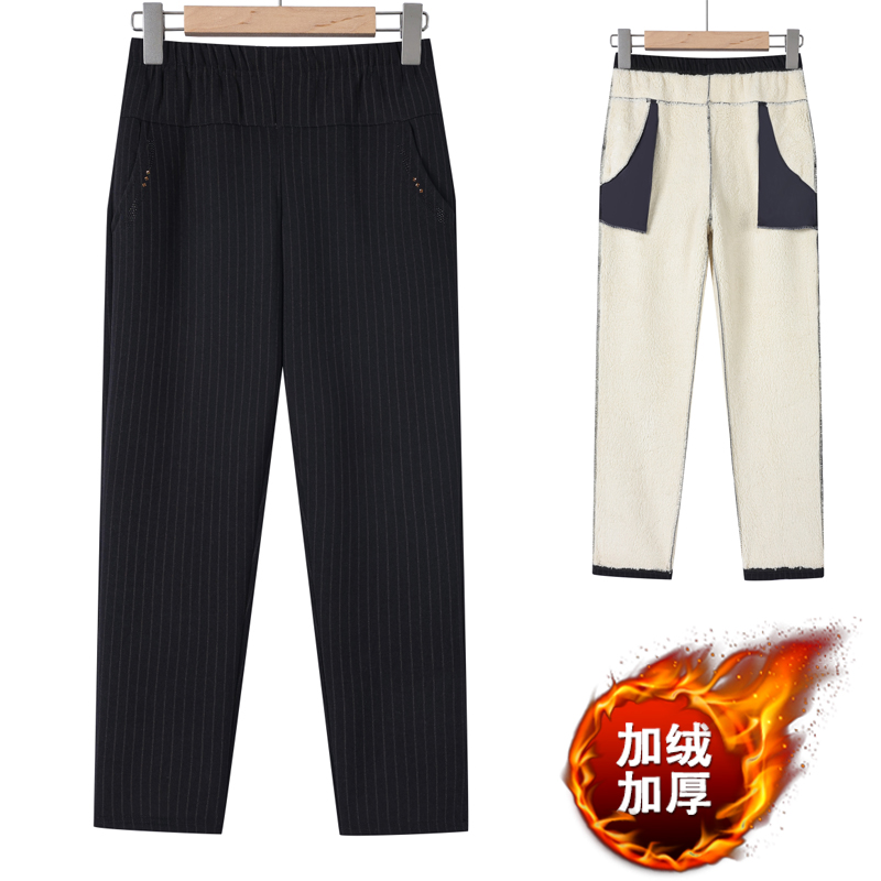 中老年人加绒加厚女裤保暖裤外穿