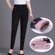 中老年女外穿棉裤 子 高弹花裤 加绒加厚驼绒棉保暖裤 高腰显瘦小脚裤