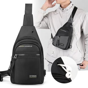 韩版简约小背包百搭斜挎包男休闲男士运动胸包女大容量学生单肩包