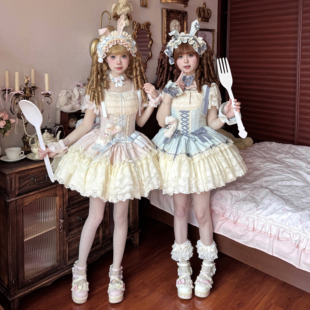 现货 收腰lolita鱼骨洛丽塔可爱晚安熊原创 晚安爱丽丝JSK