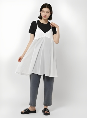 【ATPLAL】niko and日本原单连衣裙女25夏新款休闲叠穿吊带罩裙