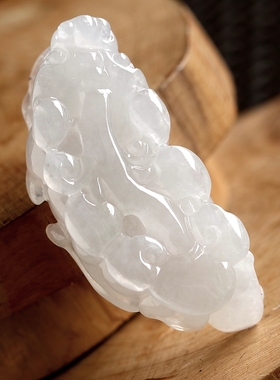 石之富珠宝缅甸天然翡翠A货冰种貔貅玉吊坠挂件24.59克