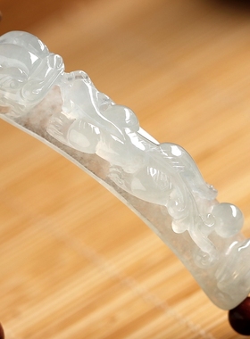 石之富珠宝缅甸天然翡翠A货冰种望子成龙手牌12.72克