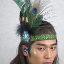 节日演出用头饰孔雀羽毛发饰男孔雀羽毛发饰男头饰头饰