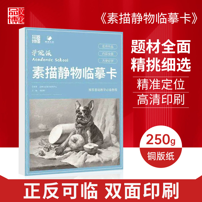 学院派素描静物临摹卡2023品博文化零基础教学必备教程书课件教材入门技法