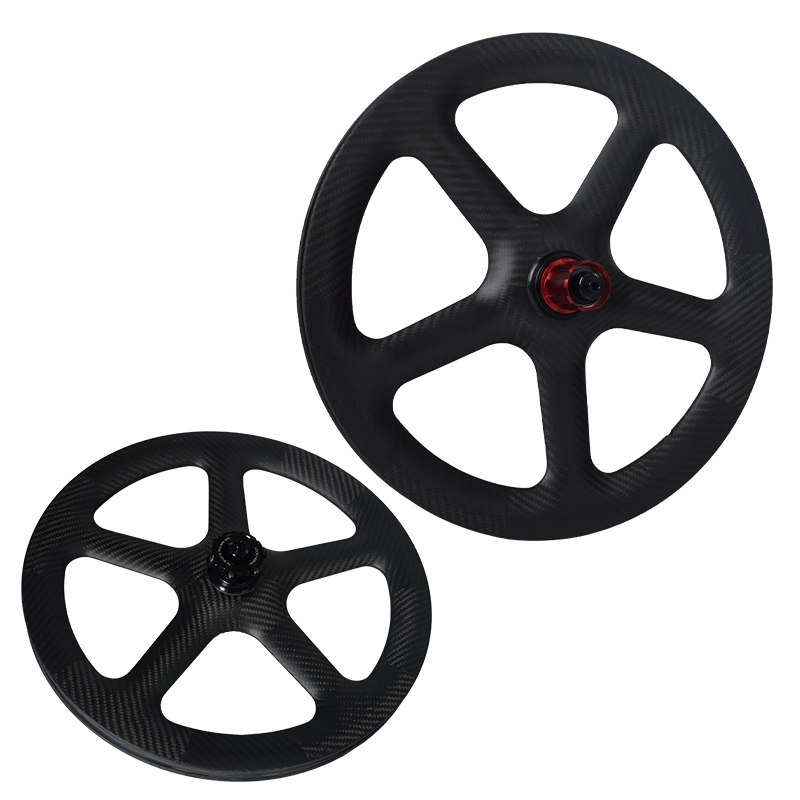 BORCO碳纤维5刀乔森花鼓349 451 406碟刹轮组小轮折叠车中锁六钉