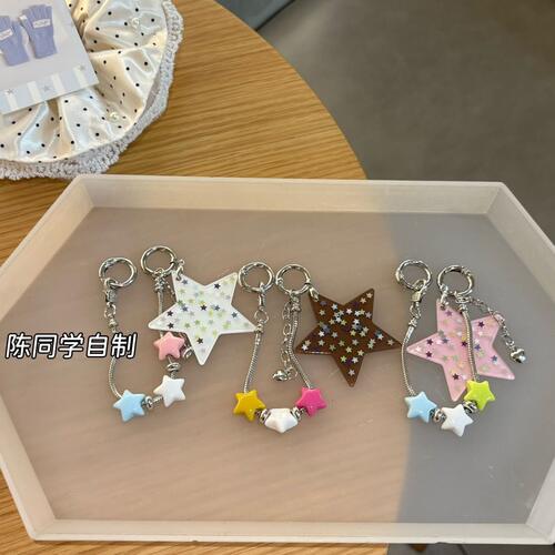 ins韩系蛇骨链闪粉星星壳挂件ccd相机咕本卡册包包钥匙扣挂饰