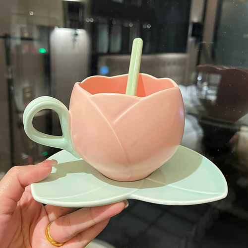 郁金香小众设计感咖啡杯