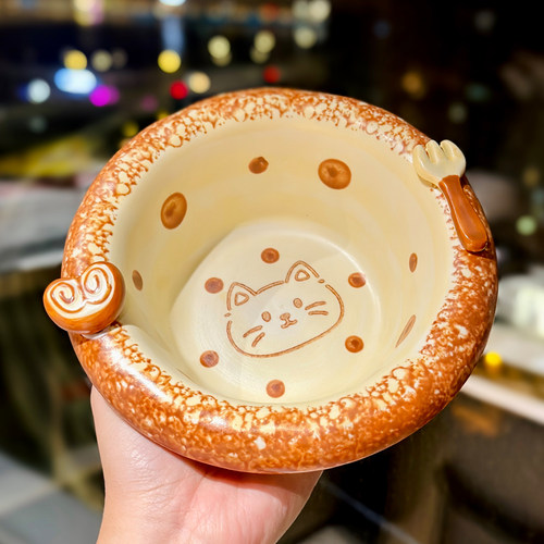 可爱猫咪陶瓷异形酸奶碗