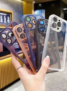 适用VIVO Y500PRO Y50 Y78 S50 X200 X100 Y37 Y76S IQOO13 Z10纯色全包自带镜头膜魅眼相框透明壳手机壳批发