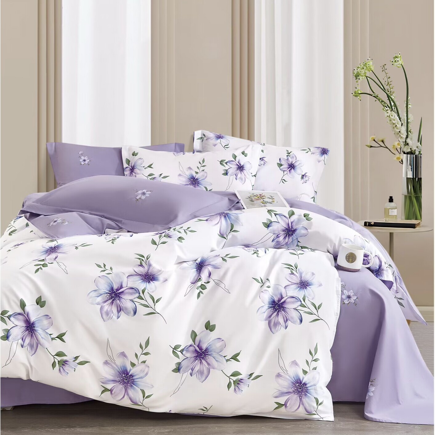 【暖绒富贵绒】定做磨毛纯棉保暖四件套被套床单个人定制床上用品