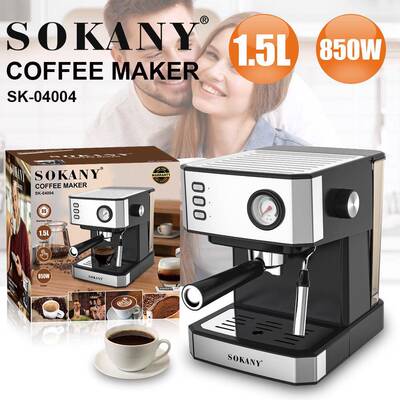 SOKANY04004意式咖啡机小型半自动高压蒸汽式打奶泡一体咖啡壶