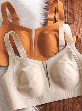无痕超薄款内衣女大胸显小收副乳防下垂全罩杯调整型大码文胸罩