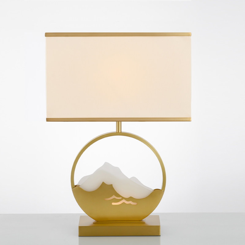 全铜后现代新中式创意山水禅意床头轻奢后现代客厅卧室书房台灯