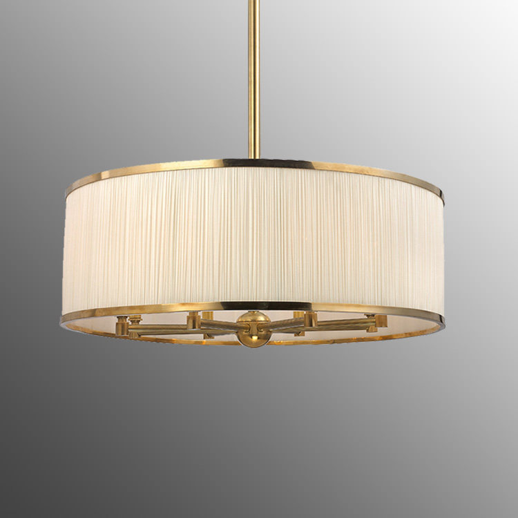 美式乡村全铜吸顶吊灯咖啡厅北欧简约客厅餐厅卧室布艺圆形灯