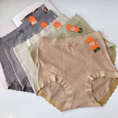 粉岱净小姐女士高腰磨毛三角裤