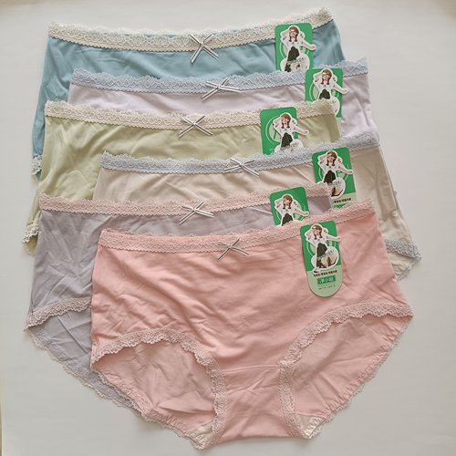 粉莫代尔蚕丝底裆柔软女士内裤