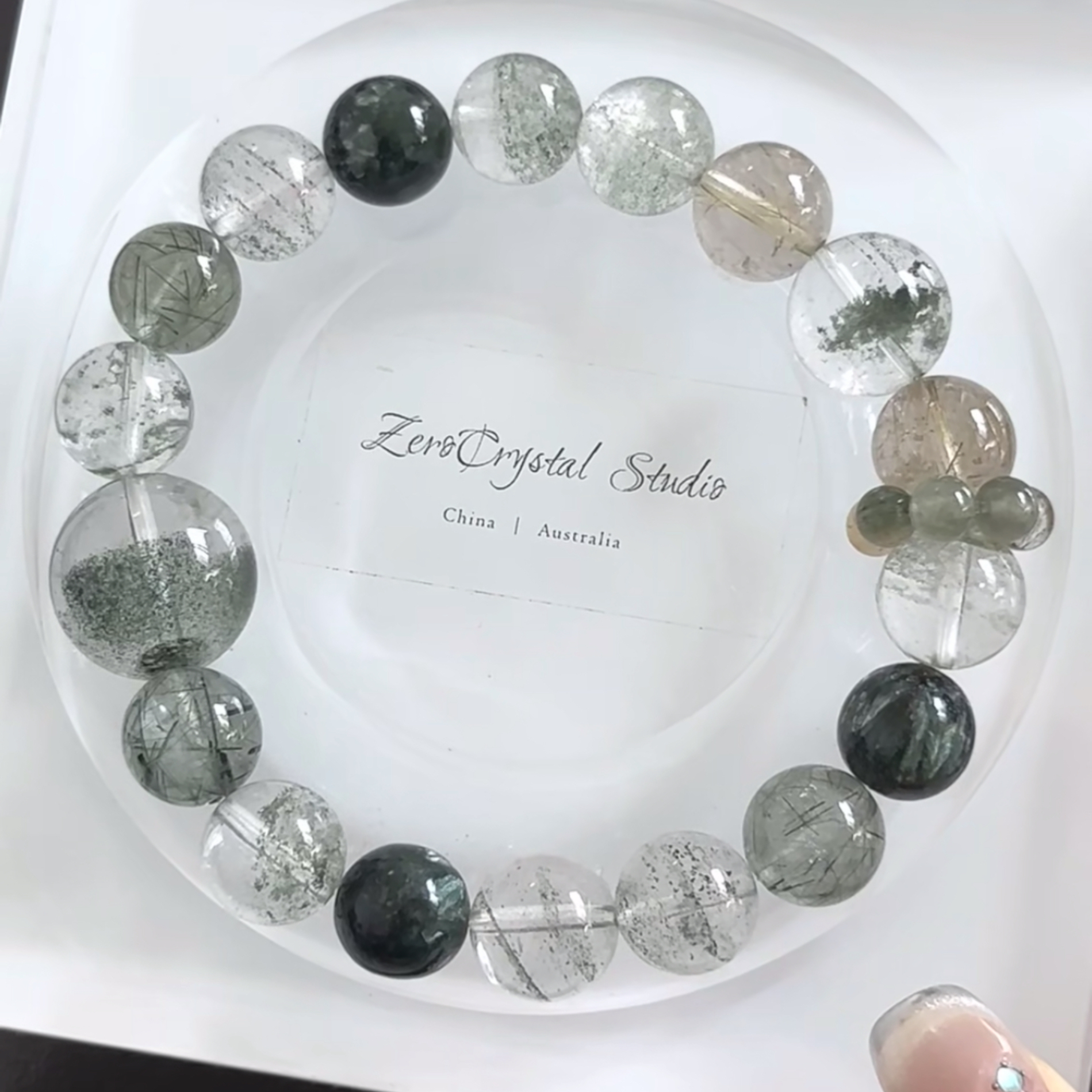 天然绿幽灵招财手串绿发晶水晶绿龙晶手链男女款高级感送闺蜜礼物