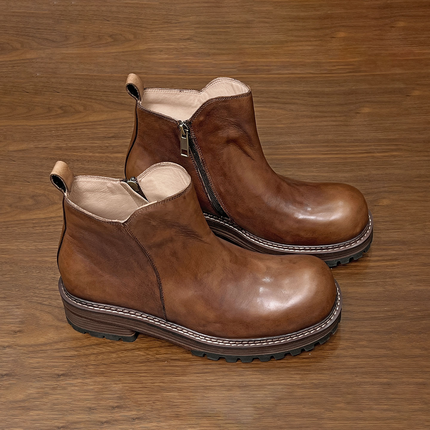 气场全开复古英伦切尔西靴