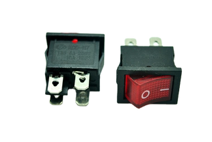 船型翘板开关 4脚双路带灯电源控制端子按钮模块 6A250V KCD117