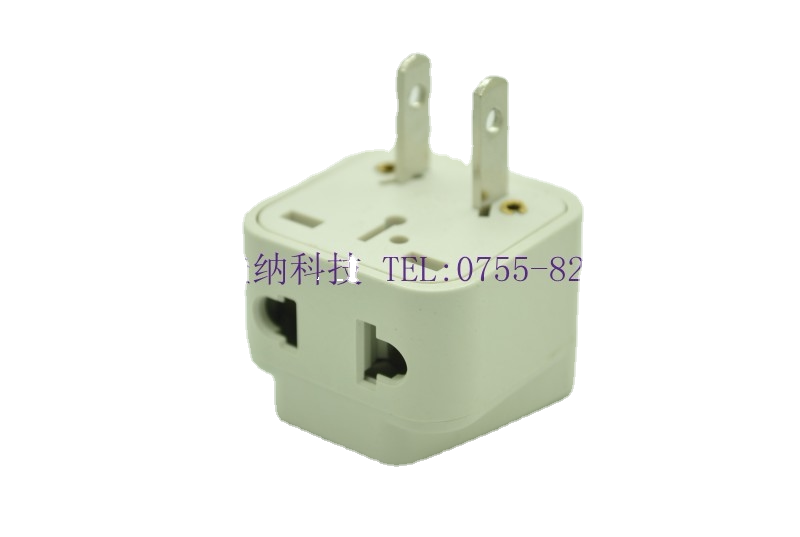 美标两扁脚插头 泰国日本插排国标电源转换器 纯铜1分2插座 WDI-6