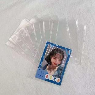 三孔活页手账本拍立得照片透明爱豆收纳相册卡册一宫格内页