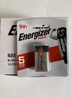 Energizer劲量9V碱性6LR61九伏话筒玩具万用表体温仪智能马桶电池