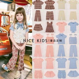 ins爆款26MP系列春夏新品 儿童花朵小碎花短袖t恤短裤连衣裙套装