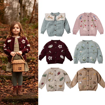 ins风25秋冬新款Shirley系列 儿童男女宝宝针织开衫毛衣外套上衣