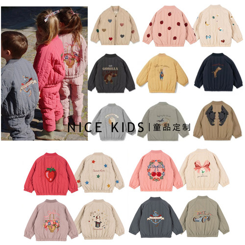 ins风25秋冬新品KS系列 男女儿童夹克拉链外套飞行服棉衣加绒棉服