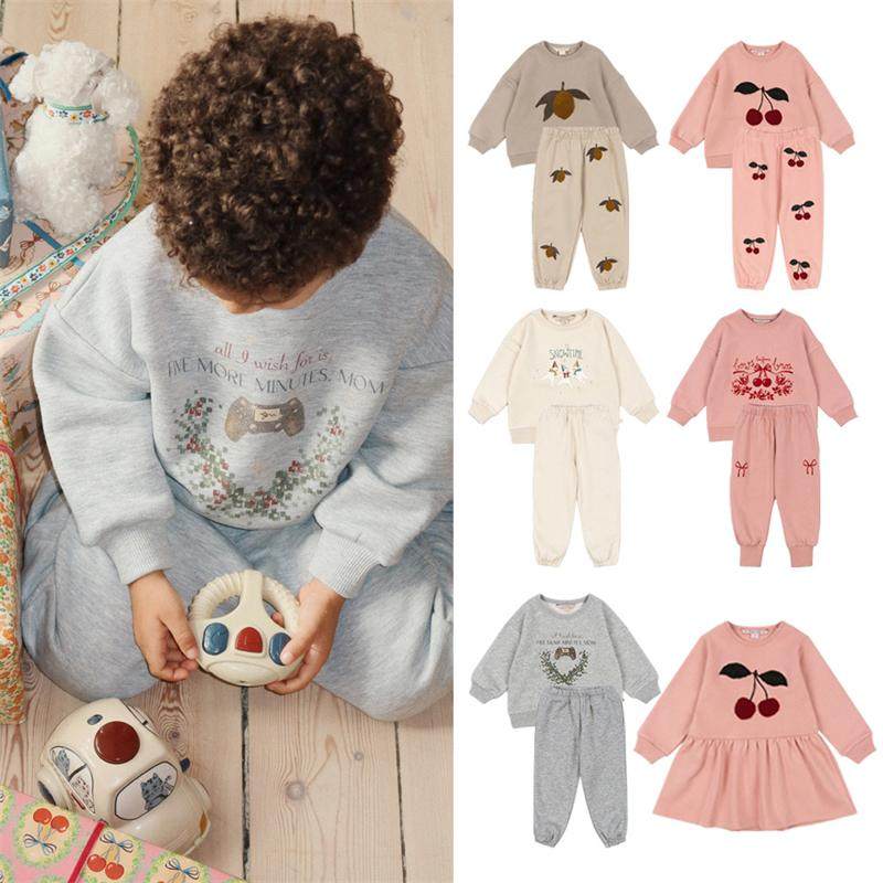 ins爆款24秋冬新款ks系列儿童抓绒加厚毛巾绣花樱桃卫衣柠檬套装,童装/婴儿装/亲子装,卫衣/绒衫,淘宝优惠券,粉丝福利购,淘宝优惠卷