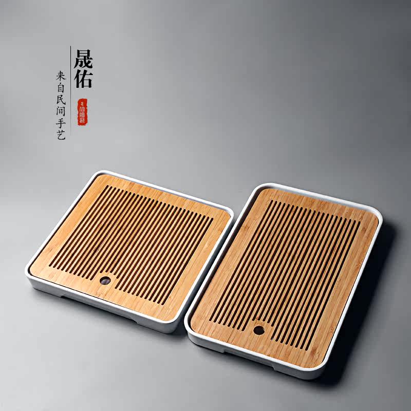 功夫茶具简约密胺茶盘家用储水