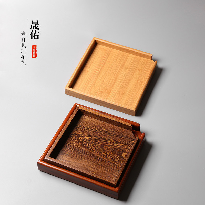 鸡翅木实木普洱茶盒茶具茶针茶锥茶饼架子工具竹制分茶盘茶道配件