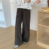 新款 CRISP日系穿搭明线工装 型超好看直筒裤 子2025秋季 牛仔裤 女版