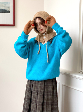 CRISP日系穿搭奶呼呼软糯针织衫女V领超好看内搭上衣2025冬季新款