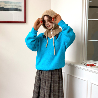 CRISP日系穿搭奶呼呼软糯针织衫女V领超好看内搭上衣2025冬季新款