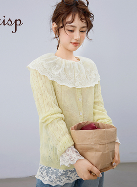 CRISP日系穿搭镂空轻薄针织开衫外搭超好看温柔上衣2025春季新款