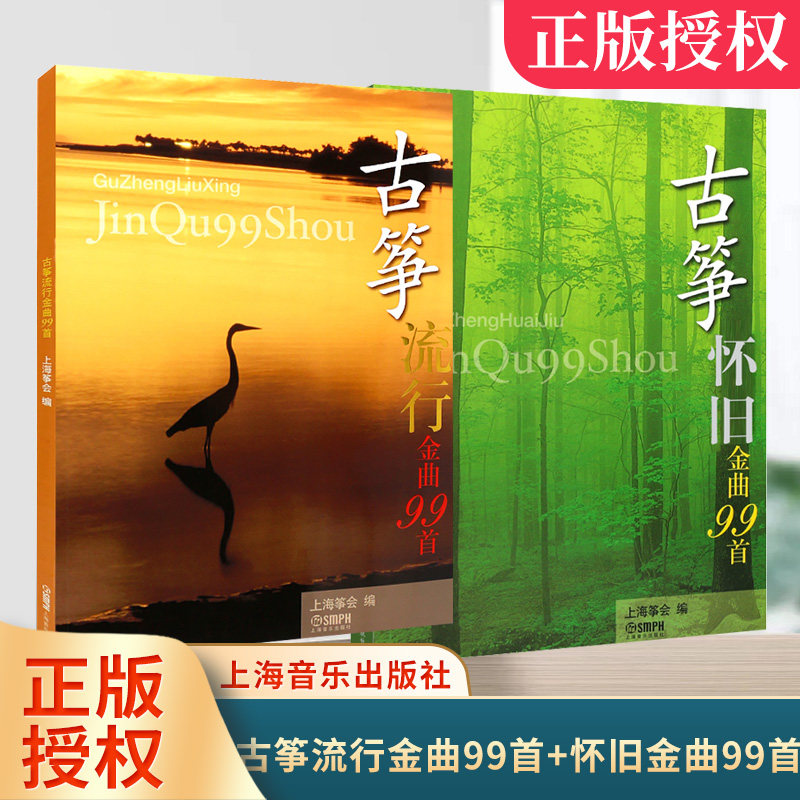 两本套 古筝怀旧金曲99首 古筝流行金曲99首 古筝基础练习曲教材书