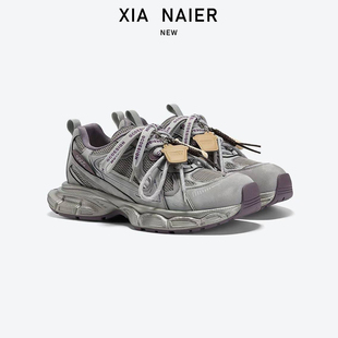 复古厚底女增高运动休闲老爹鞋 8750 新款 跟高3.5cm 牛皮革