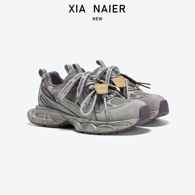 【跟高3.5cm 牛皮革】G*新款复古厚底女增高运动休闲老爹鞋 8750