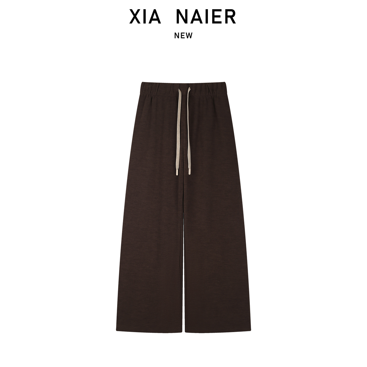 【小夏推荐】桑蚕丝绵羊毛加绒加厚松紧腰抽绳阔腿裤0136