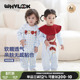 WHYLOOK 苹果红色 婴儿连体衣春秋纯棉哈衣爬爬服宝宝衣服外出新款