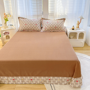 秋冬天加厚全棉磨毛轻奢高级感2米床2米x2米2大床床单250cmx270cm
