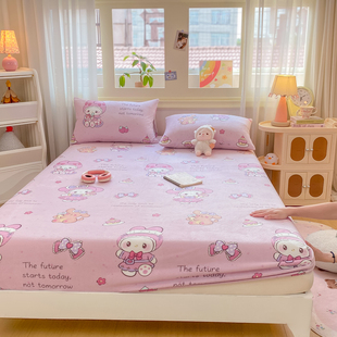 秋冬天牛奶绒粉色女童1米5床的一米五床笠180cmx200cm 150x190