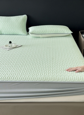 春夏天凉感丝绿蓝紫粉白色2米x2米2大床床笠200cmx220cm2米乘2米2