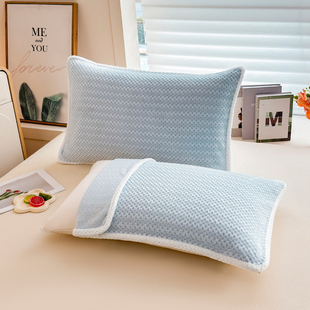 秋冬天牛奶绒男生轻奢高级感枕巾男士防头油防滑可固定单人一只装