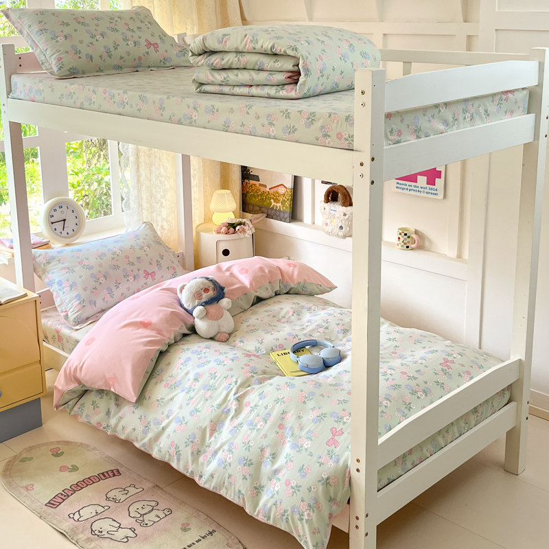 全棉135床上1米35床笠款四件套