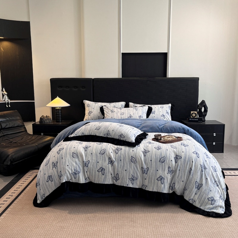 牛奶绒2米x2米2大床四件套床笠款